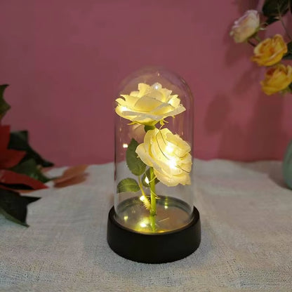 Illuminate Your Love with the LED Red Rose in Glass Dome - A Magical Valentine's Day Gift & Timeless Wedding Decor