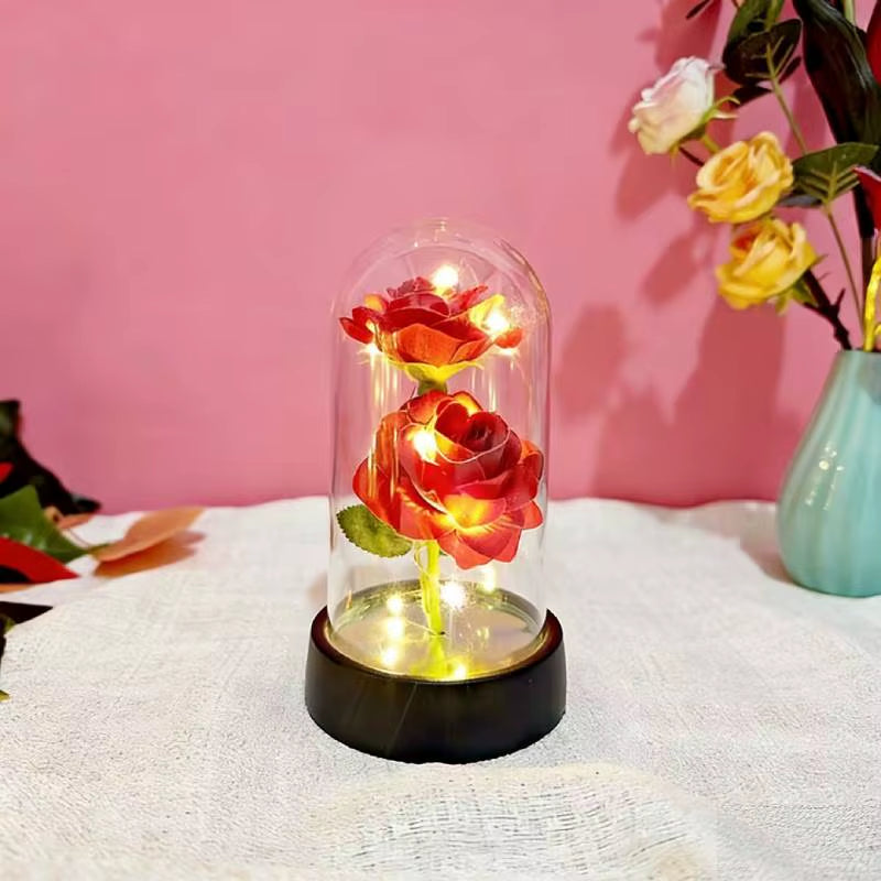 Illuminate Your Love with the LED Red Rose in Glass Dome - A Magical Valentine's Day Gift & Timeless Wedding Decor