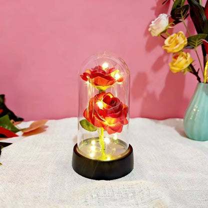 Illuminate Your Love with the LED Red Rose in Glass Dome - A Magical Valentine's Day Gift & Timeless Wedding Decor