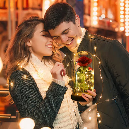 Illuminate Your Love with the LED Red Rose in Glass Dome - A Magical Valentine's Day Gift & Timeless Wedding Decor