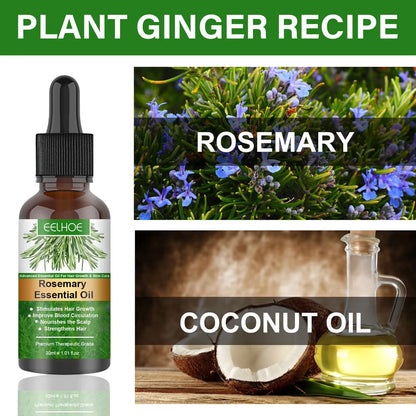 Transform Your Tresses with 30ML of Pure Rosemary Essential Oil - Nourishing Hair Growth for Luscious, Shiny Locks
