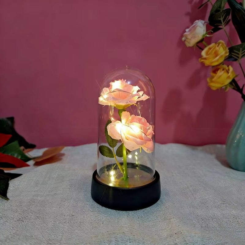 Illuminate Your Love with the LED Red Rose in Glass Dome - A Magical Valentine's Day Gift & Timeless Wedding Decor